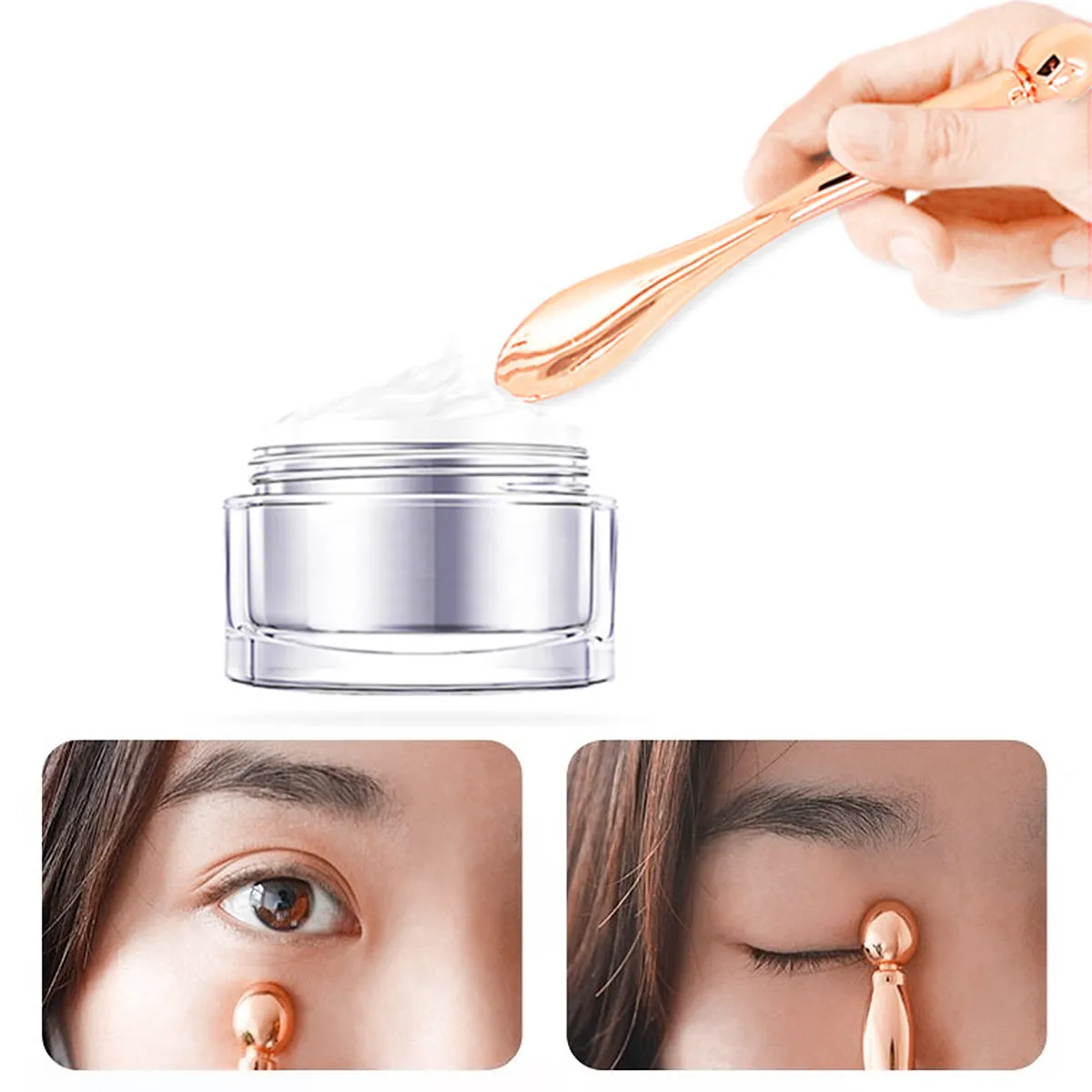 

2 шт. шпатели-лопатки для масок из цинкового сплава, массажер для глаз, портативный косметический инструмент, розовое золото (мини-лопатка для лица, металлическая лопатка для макияжа)