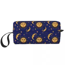 Custom Moon And Sun Stars borsa per il trucco celeste per le donne Organizer per cosmetici da viaggio borse da toilette per riporre carini scatola per Kit Dopp