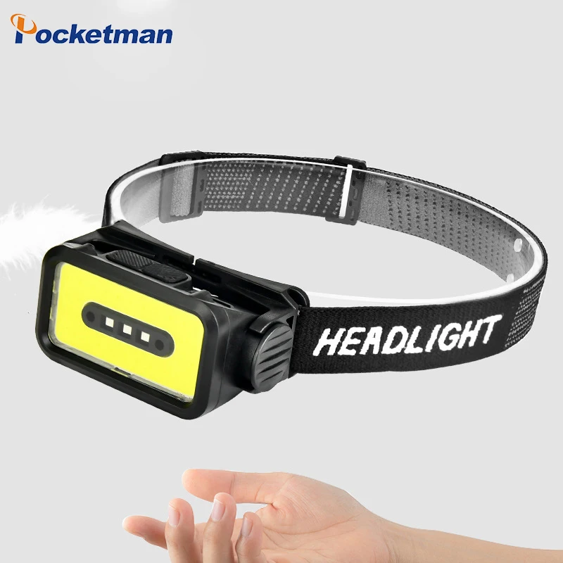

Portable COB LED Headlamp IR Motion Sensor Headlight Type-C USB Charging Head Lamp Waterproof Head Flashlight Waterproof