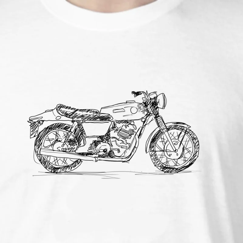 Norton Commando Dads Kids Motorbikes SportsNorton Commando_00000666- تي شيرت بنمط مرسومة يدويًا لكل من الرجال والنساء في الصيف