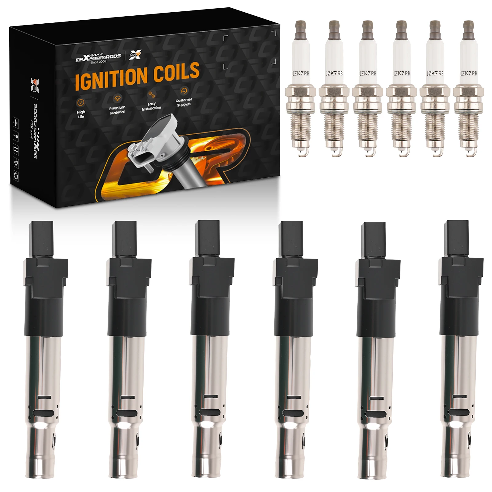 

6 катушек зажигания и свечи зажигания для Porsche Cayenne 3.2L 2004-06 022905100B UF556