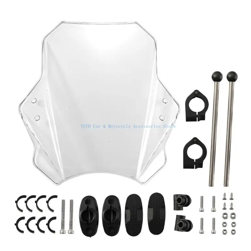 L5BC Motorcycle Wind Deflector Aerodynamic Curvature Universal Application Mounting System Motorbike Windscreen