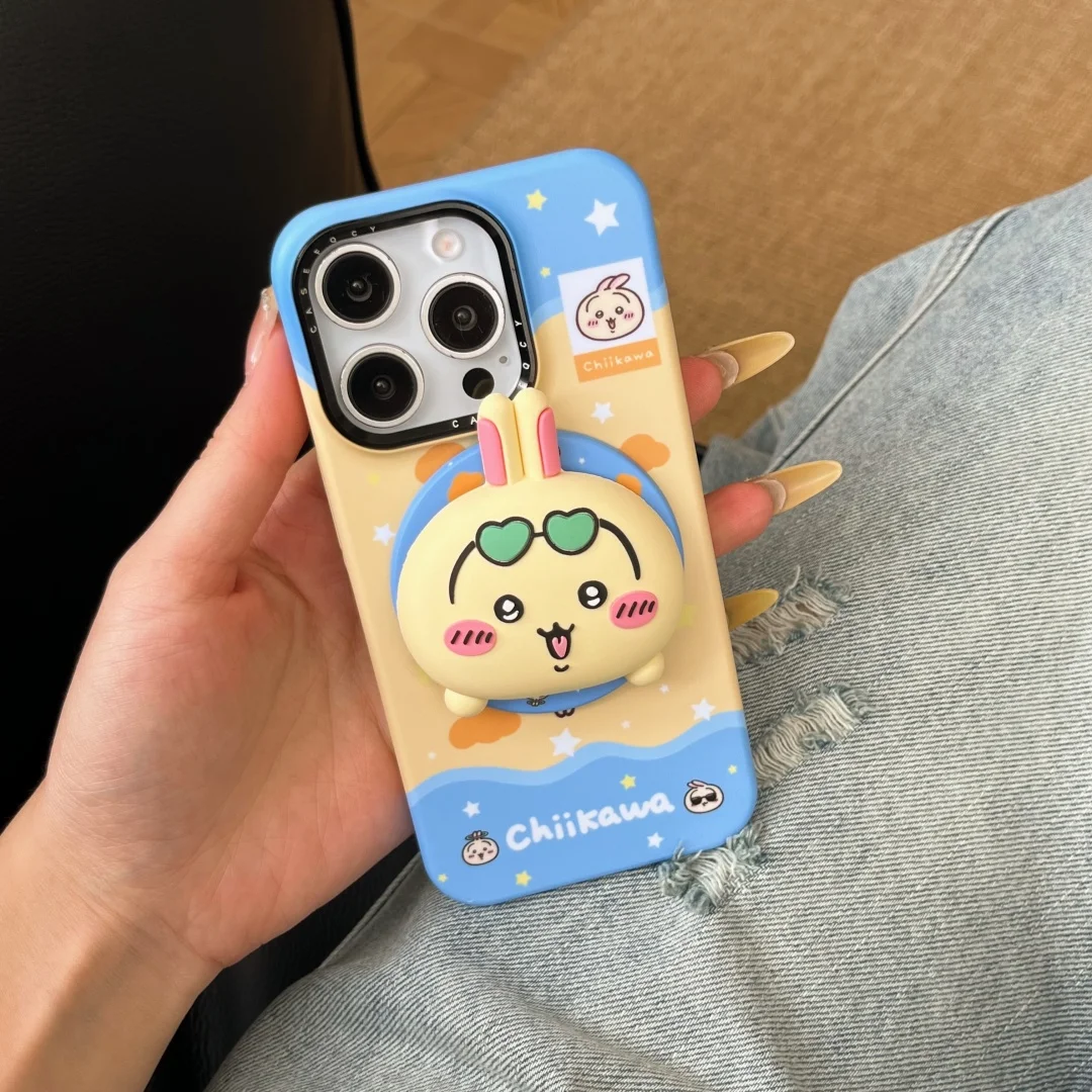 

Korea's Cute Magnetic Stand Tok Cartoon Usagi Rabbit Phone Cases for IPhone 17 16 15 14 13 Pro Max Lovely Back Cover Case