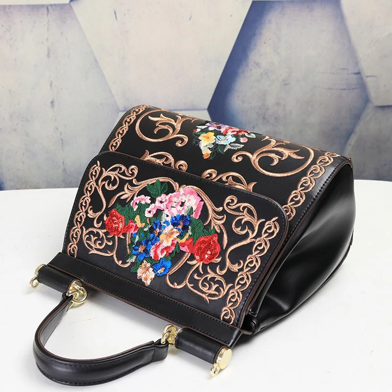 VM FASHION KISS Embroidered Frame hand Bag woman Luxury Designer Women's Bags Shoulder Bags Floral Handbags Crossbody Bags