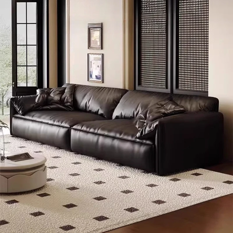 

Italian luxury Modern Composite leather sofa living room elephant ear Armchair sofa Straight row lounge canape home furniture