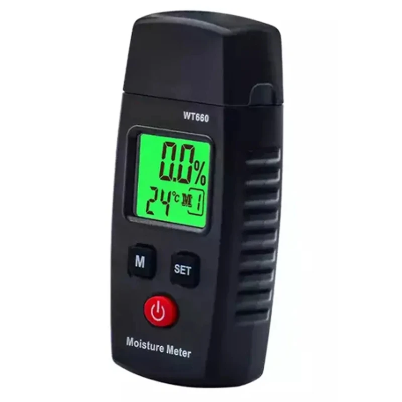 Wood Moisture Meter, Pin-Type Digital Moisture Detector, Water Leak Detector, Handheld Moisture Meter For Lumber, Walls