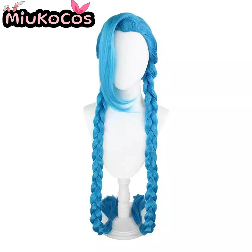 متوفر في المخزون شعر مستعار جينكس 130 سنتيمتر شعر طويل MiukoCosplay لعبة جامعة الأساطير تأثيري