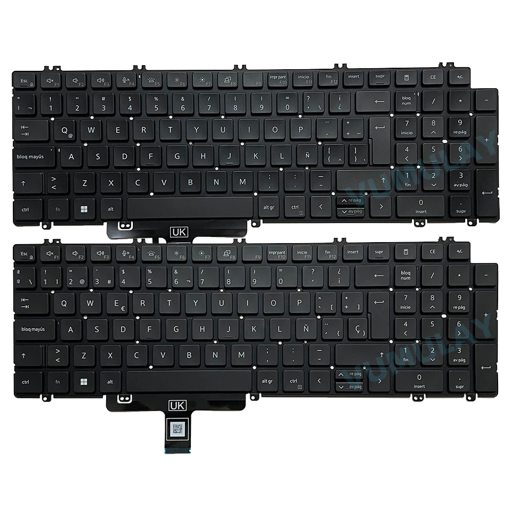 Teclado Espanhol/Latino para DELL Latitude 5520 5521 5530 5531 5540 3540 P127F P104F Precisão 3581 3590 3591 7770 7780 7680 3580 3560 3561  0NCC1H NCC1H 0TMRW0 TMRW0 V8TK8 0TW8VM 0W4MKC 0VG9Y2 0WCDHV