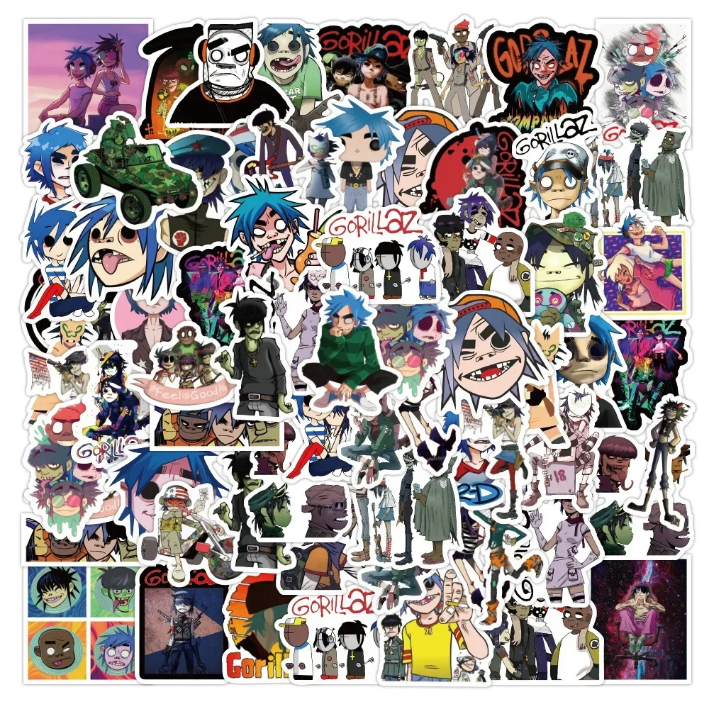52PCS Gorillaz Band Aufkleber Musik Graffiti Aufkleber Dekoration Koffer Scrapbooking Telefon Laptop Schreibwaren Kind Spielzeug Aufkleber Geschenke