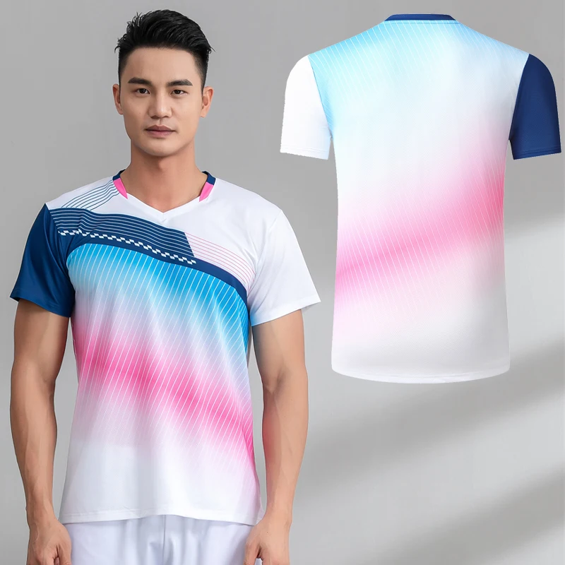 Badminton Sport Tennis Shirts Men Table Uniforms Volleyball Ping Pong Clothes Training Team Game Jerseys Running Fitness Tee