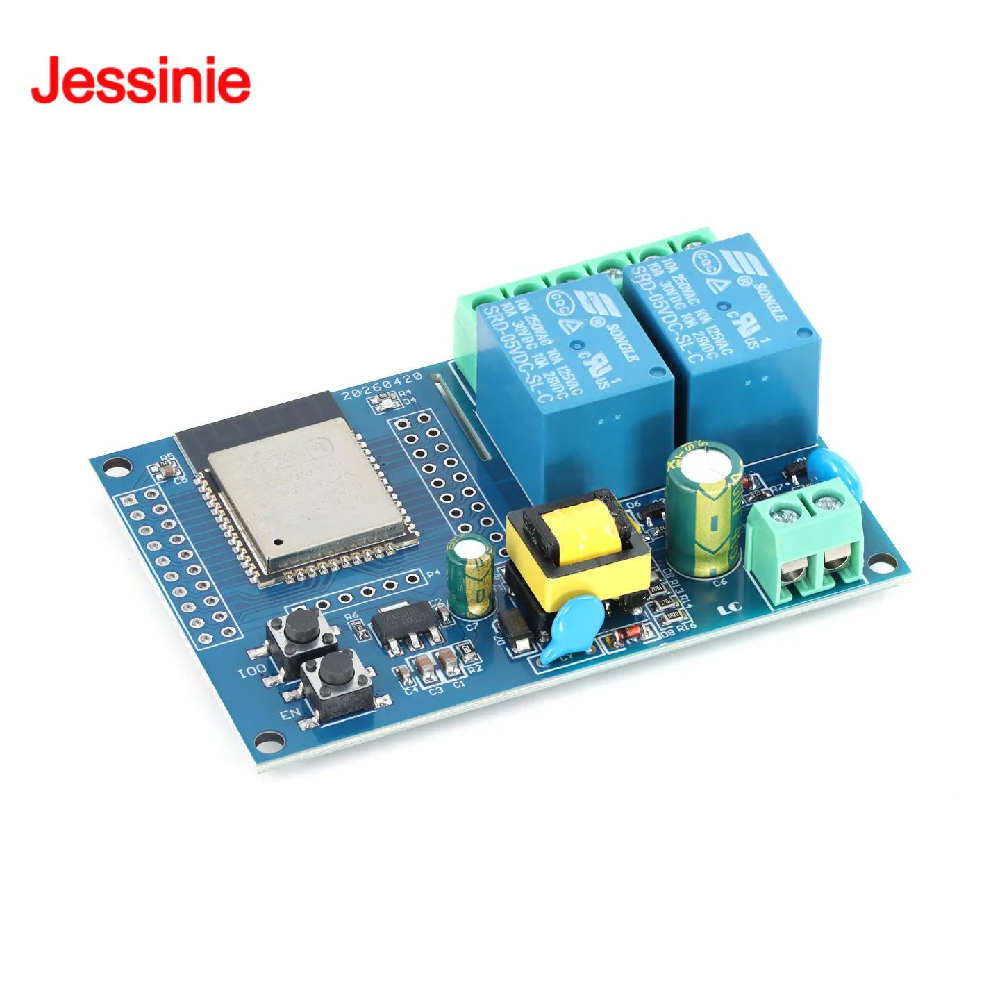 ESP32 Relay Module AC DC AC220V Power Supply WiFi Bluetooth-compatib BLE 2 Channel Dual Relay ESP32 Secondary Development Board