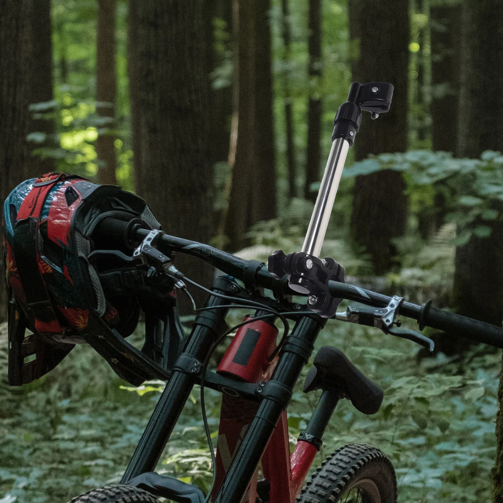 

2Pcs Stainless Steel Bike Umbrella Holder Adjustable Mount Stand Clip for Bicycle Wheelchair Electric Bike Outdoor Umbrella