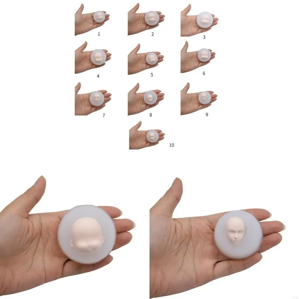 

R3MC Face Head Molds Chocolate Gumpaste Silicone Mold Resin Casting Mold for Cake DIY
