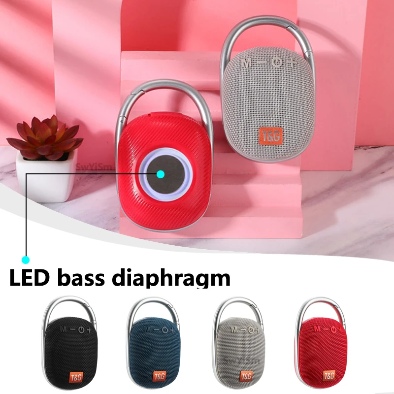 TG321 مكبر صوت بخاصية البلوتوث قابل للنقل IPX7 مقاوم للماء لاسلكي صغير مكبرات صوت في الهواء الطلق مع هوك الغبار FM TF USB