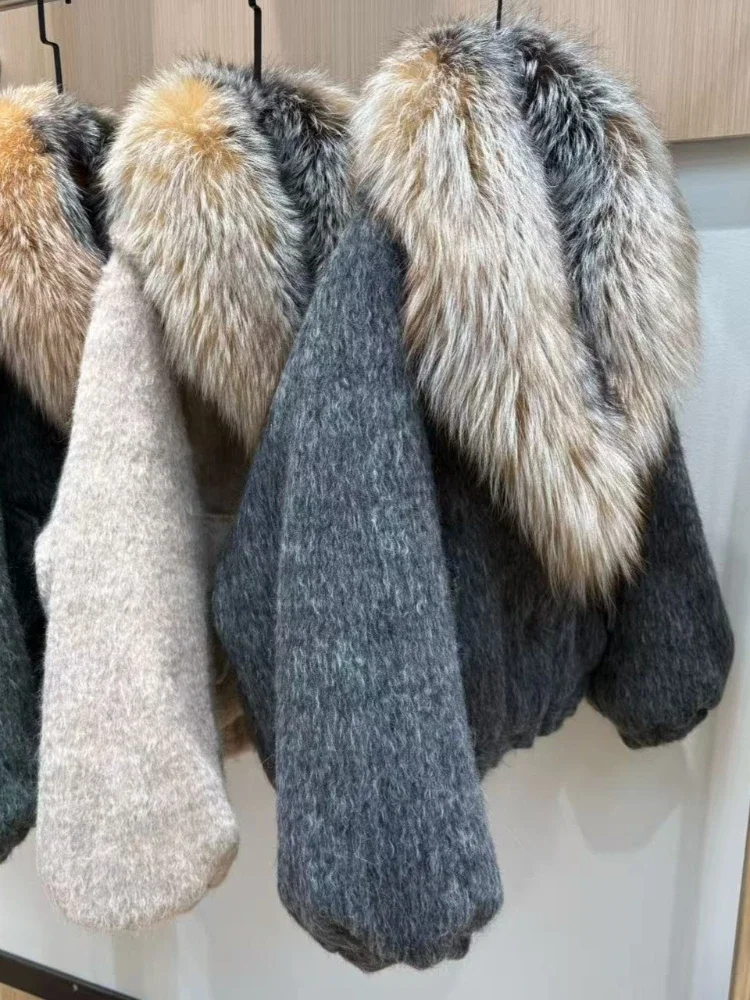 여성용 겨울 다운 재킷 한국 리뷰 많은 소녀 의류 리얼 퍼 재킷 여성 2025 신상 코트 & 재킷 천연 모피 코트