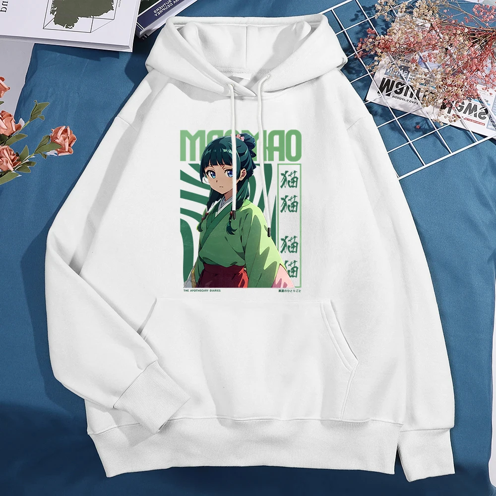 جديد أنيمي يوميات الصيدلي Maomao الطباعة هوديس موضة النساء الرجال الخريف الشتاء البلوز السيدات الشارع الشهير البلوز