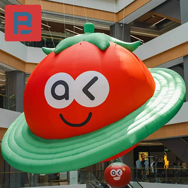 Inflatable tomato model mall atrium farm courtyard party lights advertising placement lighting layout