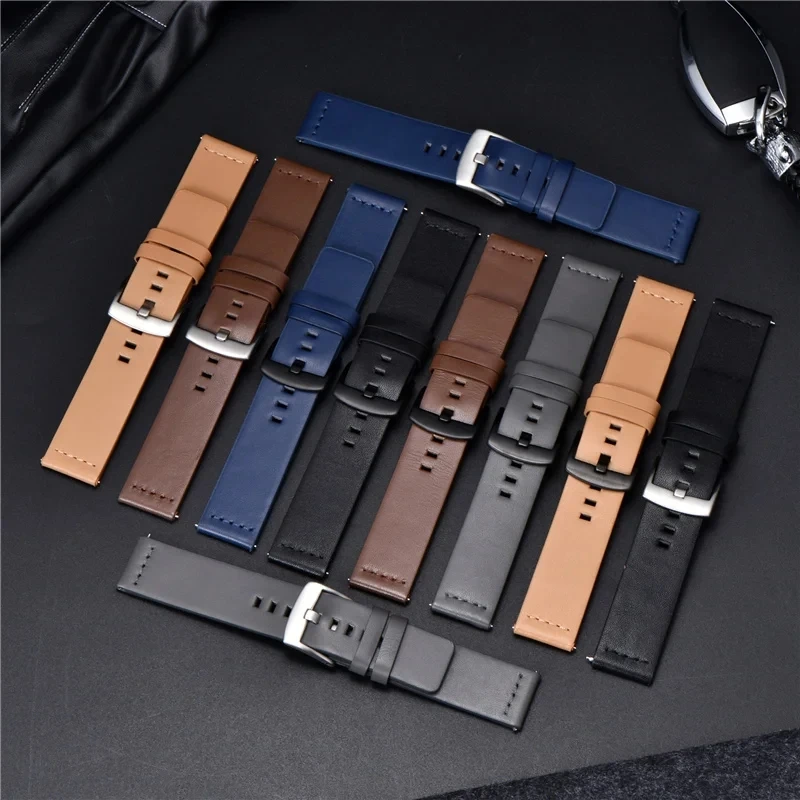 Soft Quick Release Straps 18mm 20mm 22mm Men Women Casual Replacement Leather Watch Watchband Smartwatch Band