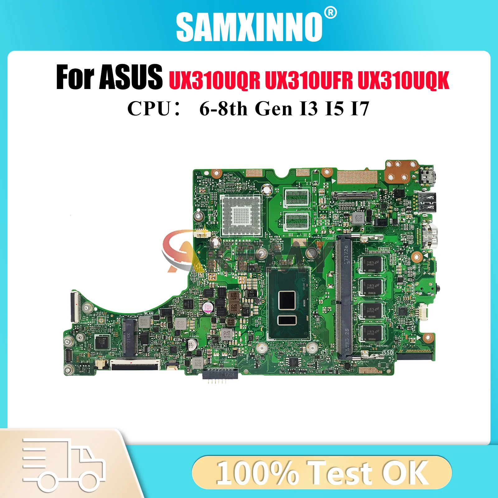 

UX310UA Материнская плата для ноутбука ASUS U3000U UX310UAK UX310UV UX310UQ UX310UQK UX310UFR UX310UQR RX310U Материнская плата с процессором I3 I5 I7