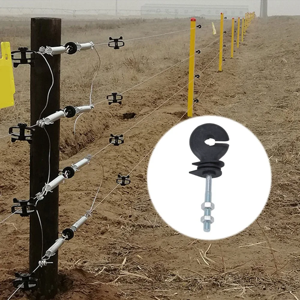 50Sets Galvanized Steel Electric Fence Insulator Polypropylene Material M6 Threaded Electronic Fence Accessories Durable view 2