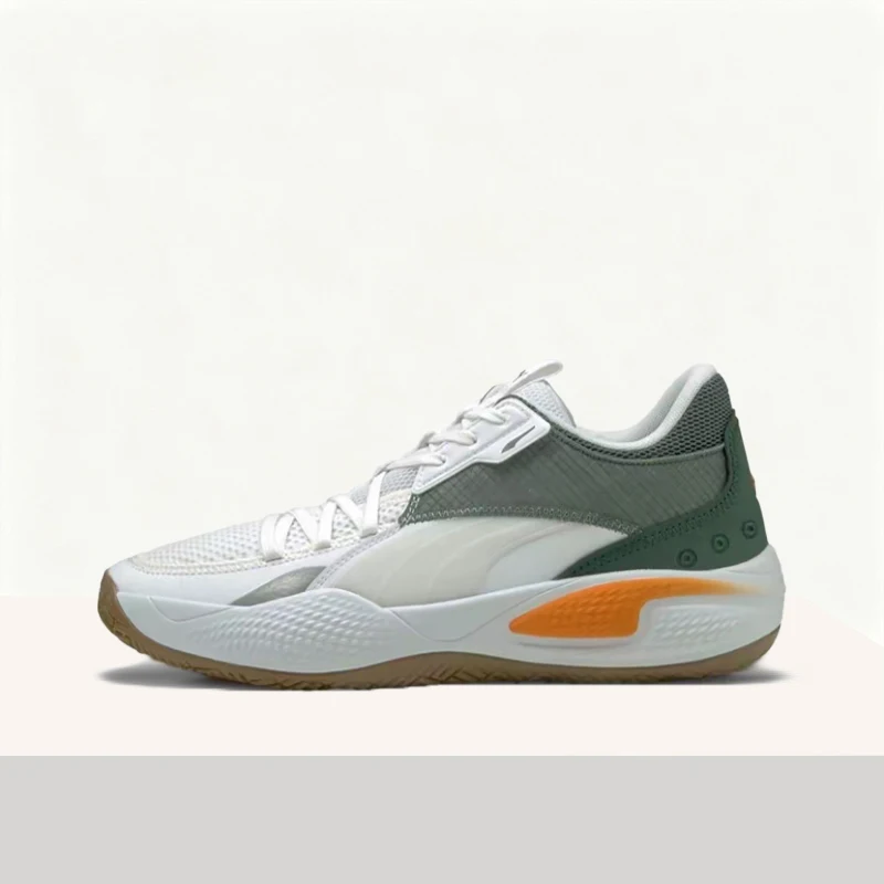 

PUMA Court Rider 1.0 Comfortable,Cushioned,Non-Slip,Durable,Snug-Fitting Low-Top Basketball Shoes for Men – White/Gray 376107-02