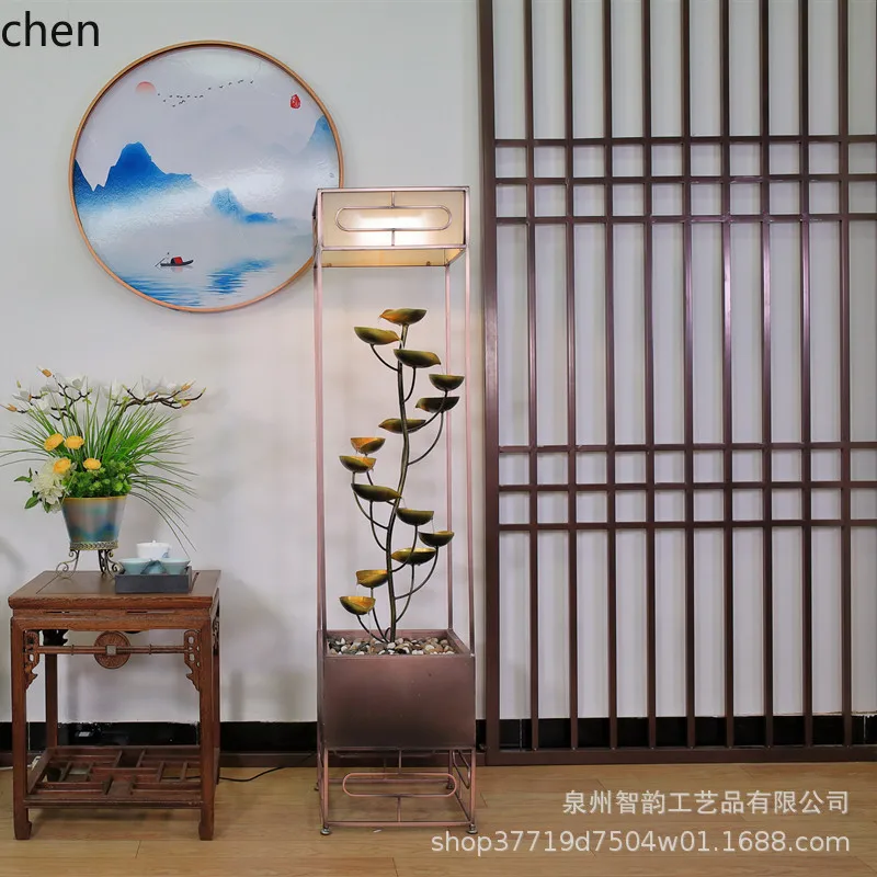 

LXC Metal Fountain Flowing Water Wealth Ornament Living Room Balcony Iron Art Flowing Water Device Craft