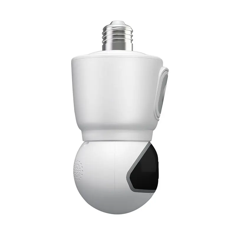 Srihome 4MP Dual Lens Dual Screen Light Bulb Security Camera Smart Home 3X Digital Zoom AI Human Motion Detect WIFI Surveillance