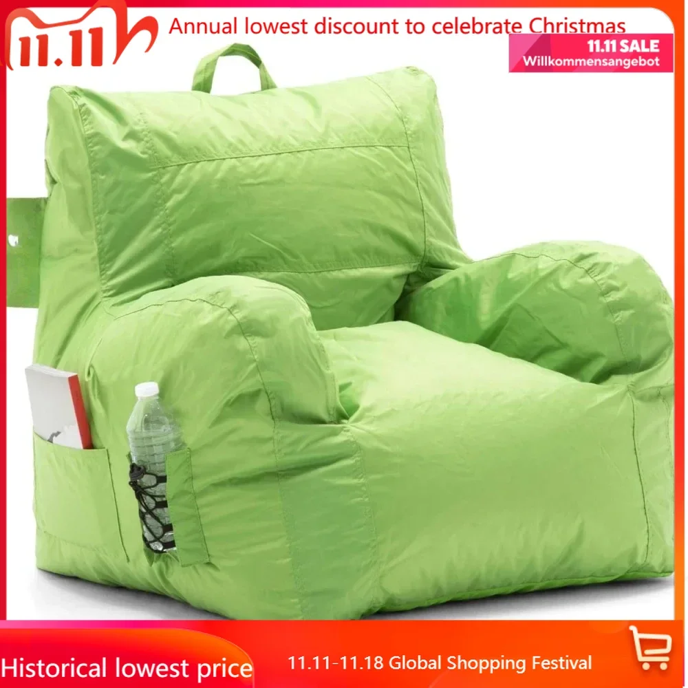 

Dorm Bean Bag Chair with Drink Holder and Pocket, Spicy Lime Smartmax, Durable Polyester Nylon Blend, 3 feet chairs for bedroom