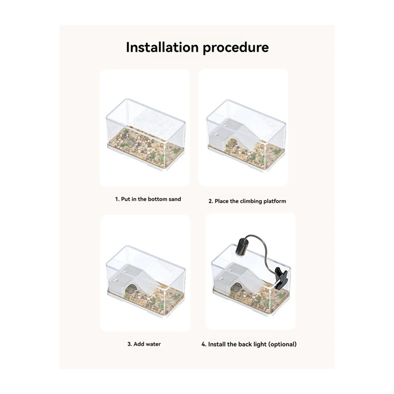 Turtle Tank Habitat Kit Hatching Breeding Case Decor Turtle Terrarium Basking Platform With Multi-Function Area