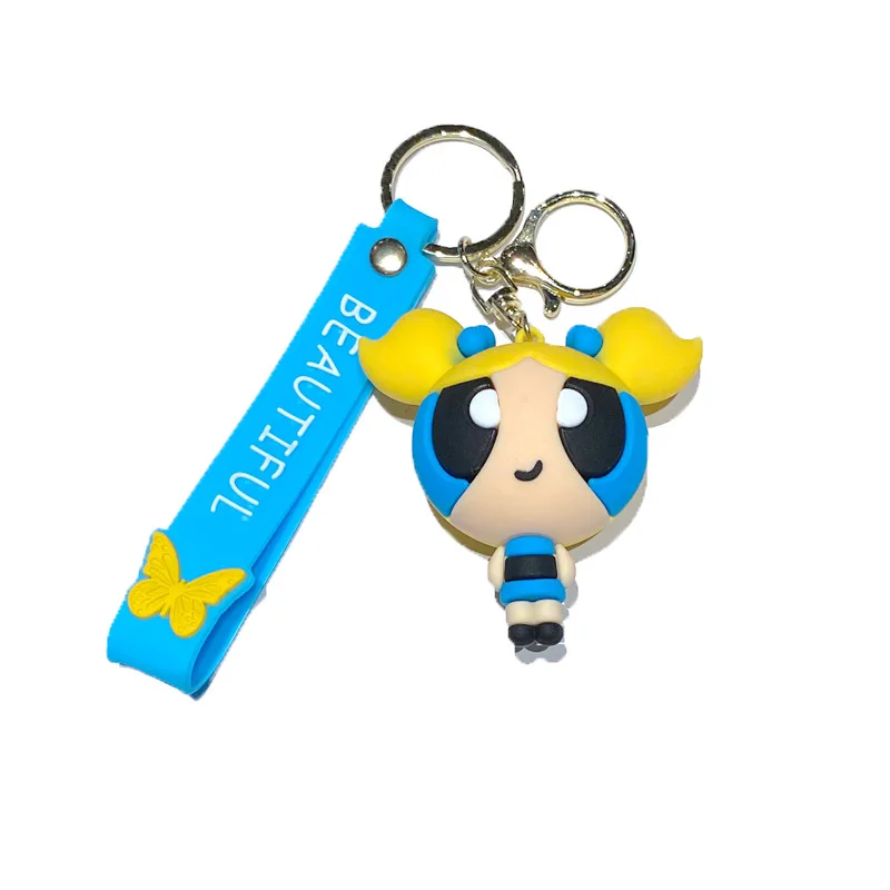 الكرتون Powerpuff الفتيات دمية سيارة الإبداعية على ظهره قلادة مفتاح سلسلة #6