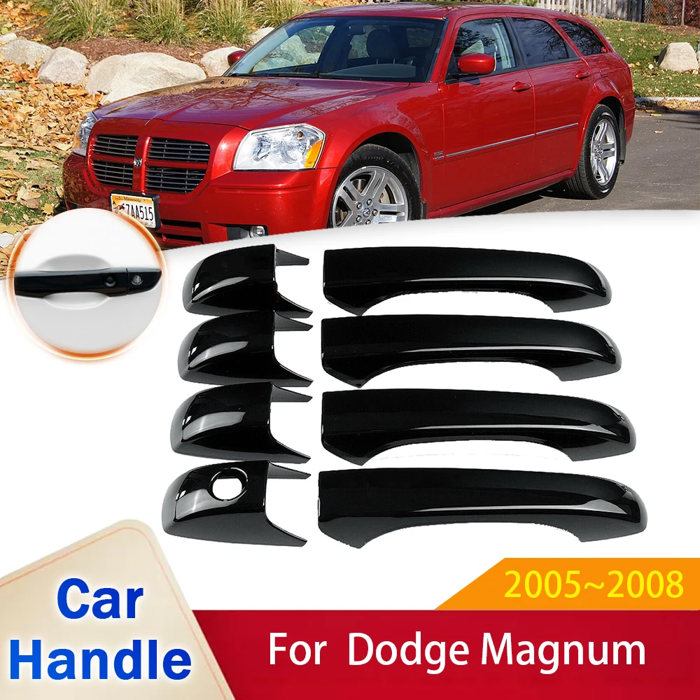 

for Dodge Magnum 2005 2006 2007 2008 Gloss Black Smart Door Handle Cover Styling Stickers Trim Car Protective Film Accessories