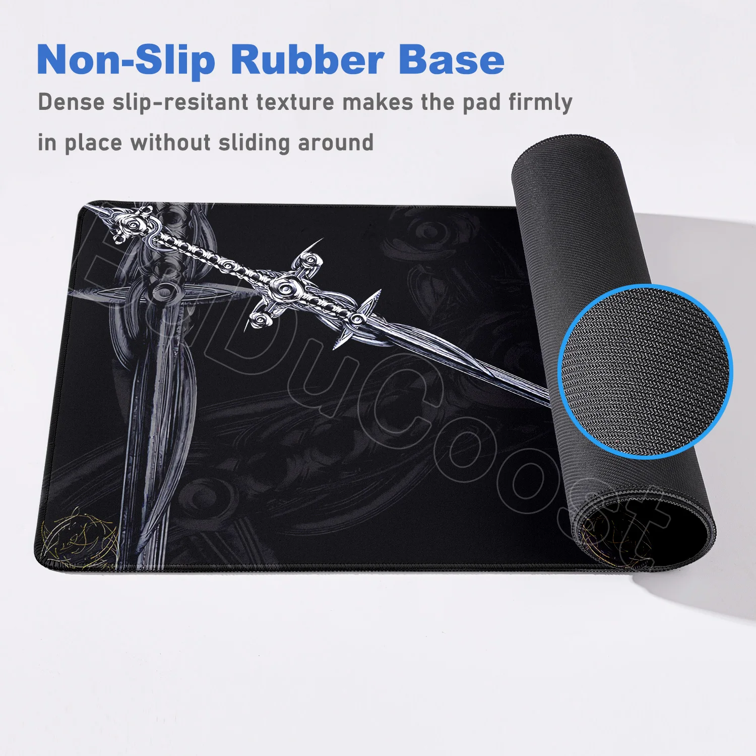 تصميم فتاة لحام السيف الرائعة مقاس كبير لوحة ماوس مطاطية مضادة للانزلاق XXL ملحقات ألعاب الكمبيوتر لوحة المفاتيح ديكور سطح المكتب حصيرة #5