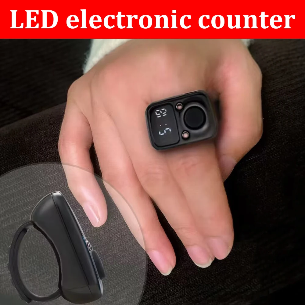 Finger Counter Luminous Finger Ring Electric Digital Display Tally Counter StitchsMarker Sewing Weave BuddhasPray Soccer