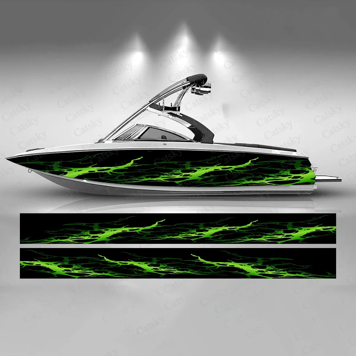 Abstract Stripe Colorful Lines Gradient Dynamic Boat Sticker Vinyl Ship Pontoon Deck Boat Fishing Decorative Pontoon Boats Decal