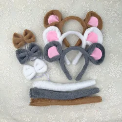 Mouse Ears Headband Animal Headwear Plush Hairband for Animal Cosplay Halloween Cosplsy Costume Accessories