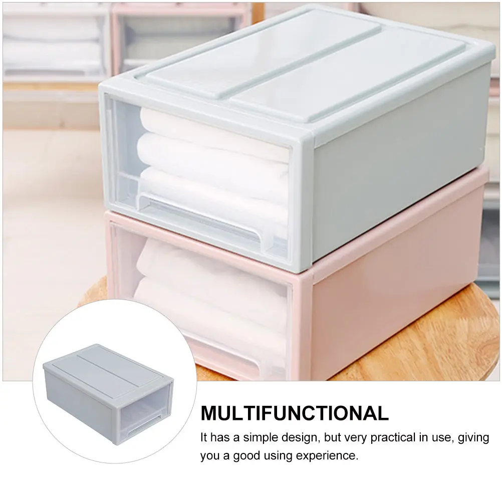 

Plastic Drawer Storage Box Large Capacity Wardrobe Organizers Shoe Container Home Case Compact Design Versatile Clothes Toys