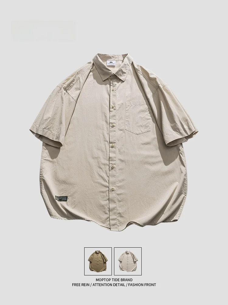 

Мужская летняя свободная рубашка в японском ретро-стиле MMOPTOP из хлопка