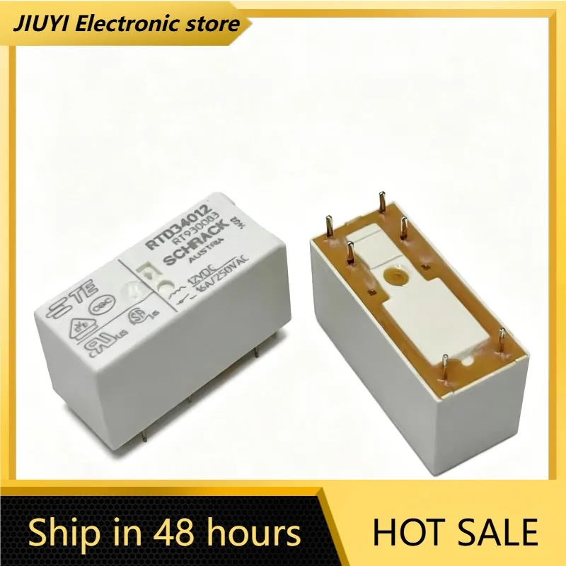 6 Pin Mini PCB Relay RTD34012 12VDC Coil 16A 250VAC High Load Through Hole Relay For Household & Automation Equipment