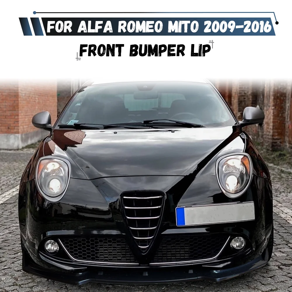 

Front Bumper Lip Spoiler Splitter For Alfa Romeo Mito 2009-2016 JTDM TB QV Twinair Diffuser Bodykits Tuning