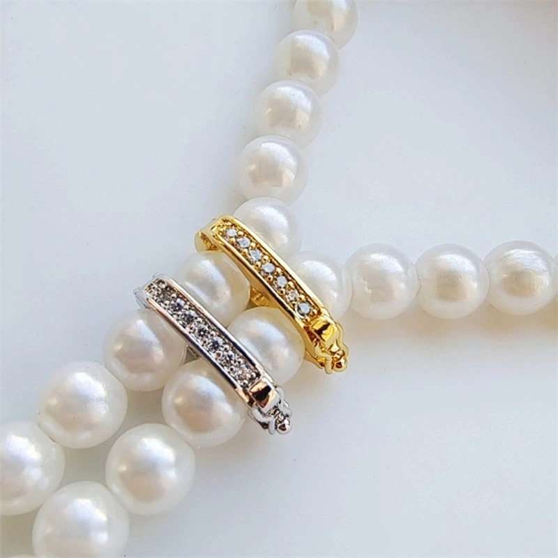 652F Peanut Shortener Pearl Enhancer Push Clasp Necklace Shortener Clasp Jewelry Buckles Charm Beads Necklace Connector