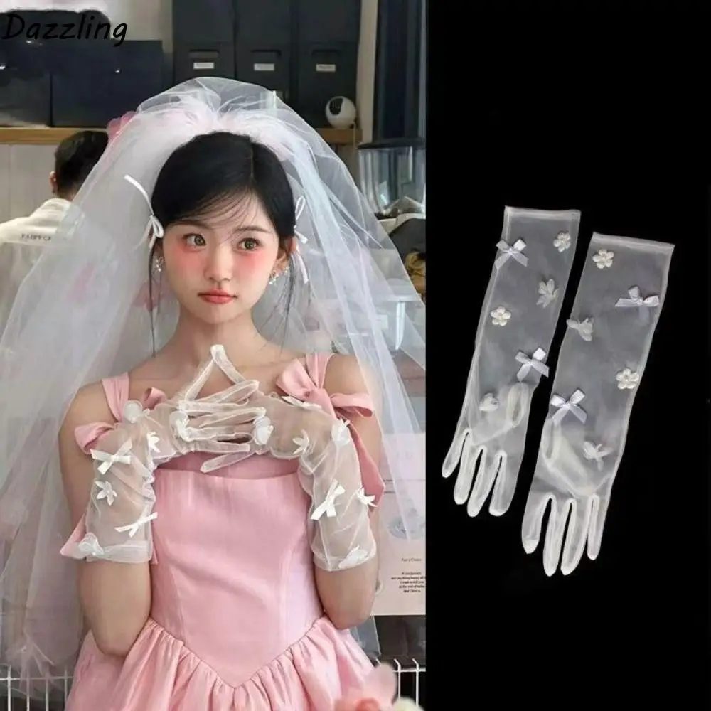 

New Pink Flower Bridal Veil White Soft Wedding Veils Tulle Lace Bride Head Gauze Bride Accessories