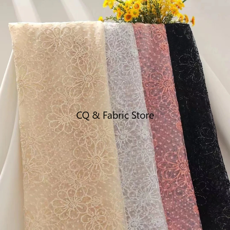 

Свежий стиль, вышитая сетчатая кружевная ткань для детей, платья, свадебные платья, дизайнерская ткань