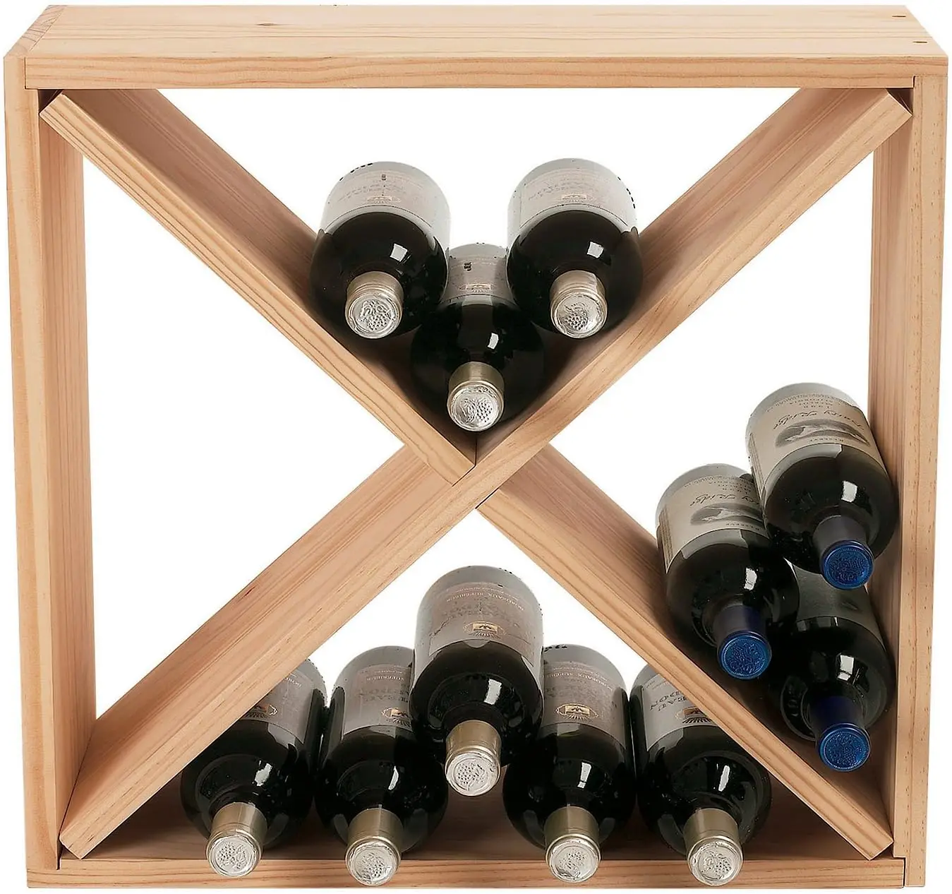 

Compact Wooden Wine Rack for 24 Bottles, Durable and Space-Saving Display Cube (29x20x20")