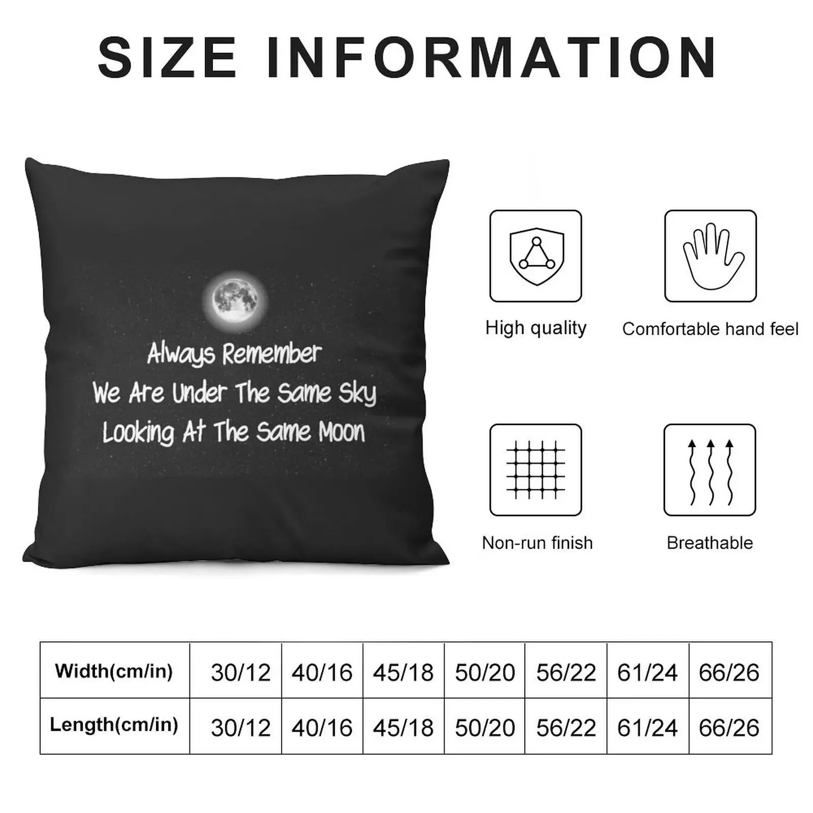 Long Distance Relationship: Always Remember We Are Under The Same Sky Looking At The Same Moon Throw Pillow