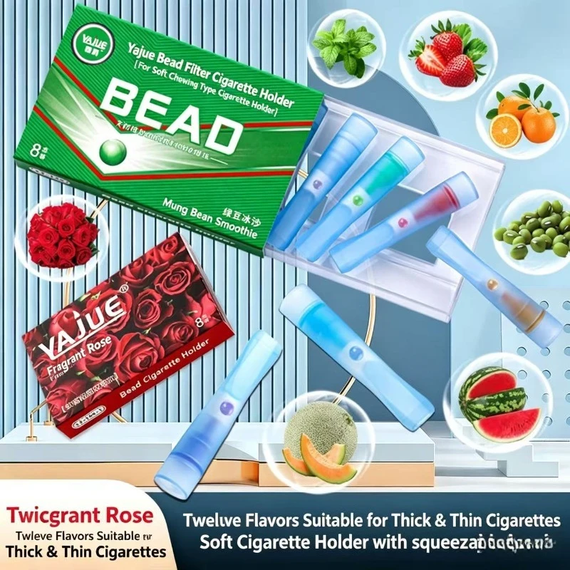 High quality Disposable Cigarette Holder Explosive bead Smoke Mouthpiece Reducing Tar For Thick Thin Mint taste Smoking filter