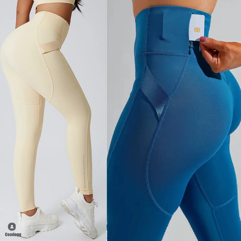 Legginsy z wysokim stanem Damskie legginsy treningowe z podnoszeniem pośladków Spodnie do jogi Stroje fitness Odzież sportowa do biegania