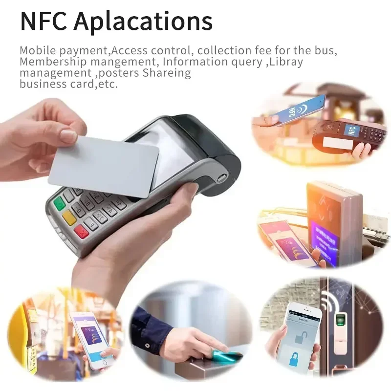 50 pcs Ntag216 Smart Card 13.56MHz PVC White Cards RFID NFC Tag Blank IC Chip 888 Bytes ISO14443A For Android IOS NFC Phones