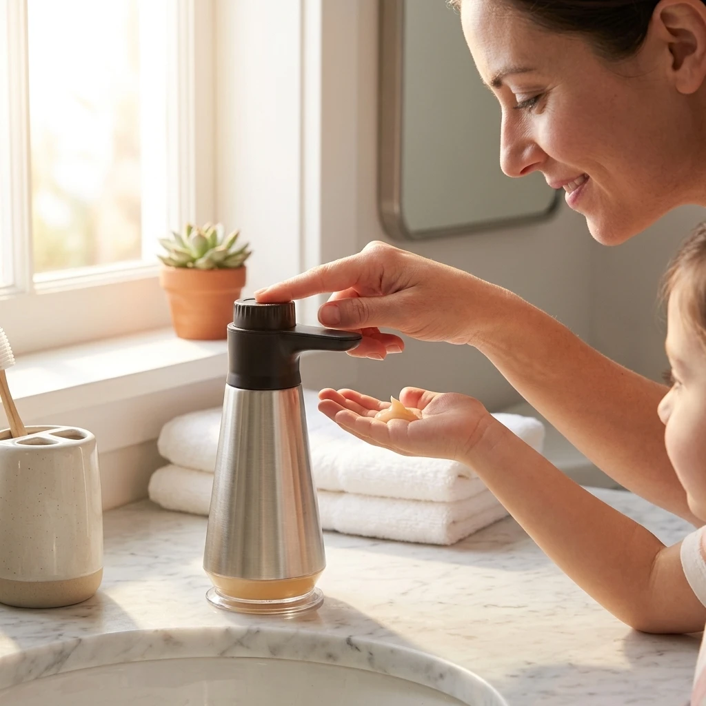 1 Piece Soap Dispenser Bottle 304 Stainless Steel for Bathroom Sink Refillable Shampoo Body Wash Container Durable Luxury Local