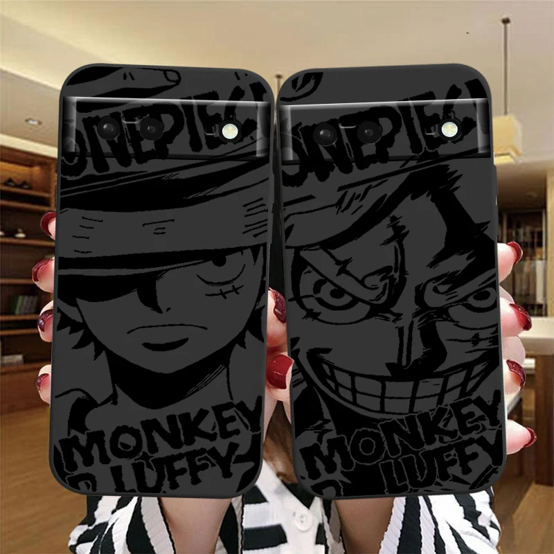 Anime Art One Piece Luffy For Google Pixel 9 8 7A 7 6A 6 5A 5 4 4A XL 5G Black Silicon Shockproof Shell Back Phone Case