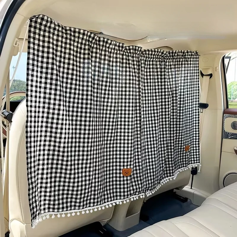 1PC Car Front and Rear Partition Curtain Sunshade Curtain Sunblock Intermediate Air Conditioning Barrier Privacy Curtain